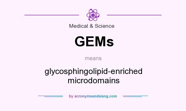 What does GEMs mean? It stands for glycosphingolipid-enriched microdomains