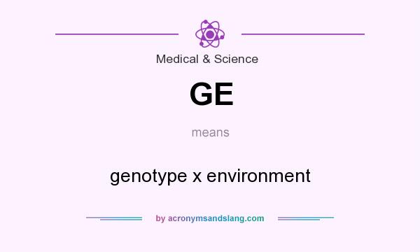 What does GE mean? It stands for genotype x environment
