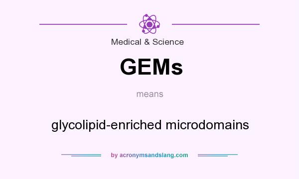 What does GEMs mean? It stands for glycolipid-enriched microdomains