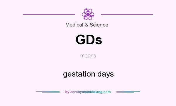 What does GDs mean? It stands for gestation days