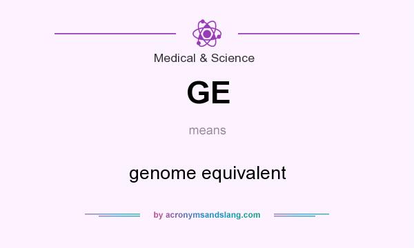 What does GE mean? It stands for genome equivalent