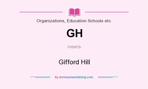What does GH mean? It stands for Gifford Hill