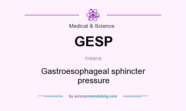 What does GESP mean? It stands for Gastroesophageal sphincter pressure