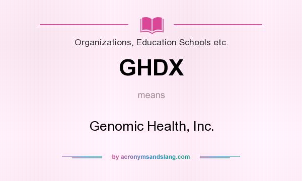 What does GHDX mean? It stands for Genomic Health, Inc.
