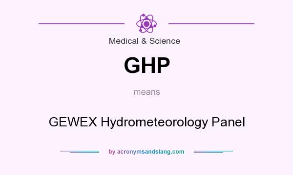 What does GHP mean? It stands for GEWEX Hydrometeorology Panel