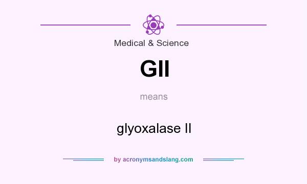 What does GII mean? It stands for glyoxalase II