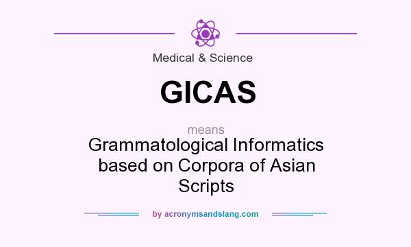 What does GICAS mean? It stands for Grammatological Informatics based on Corpora of Asian Scripts
