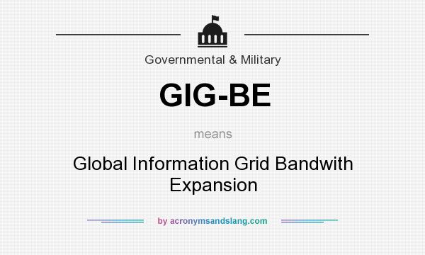 What does GIG-BE mean? It stands for Global Information Grid Bandwith Expansion