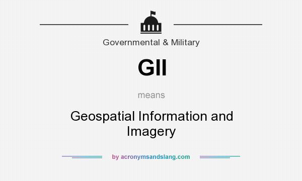 What does GII mean? It stands for Geospatial Information and Imagery