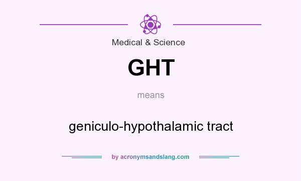 What does GHT mean? It stands for geniculo-hypothalamic tract