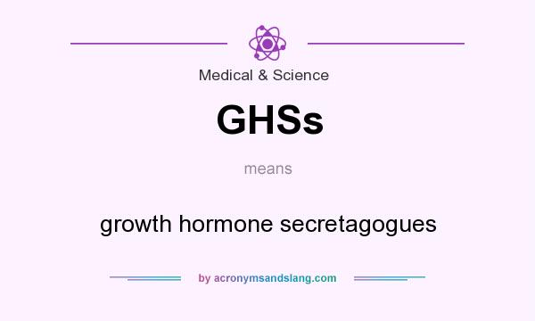 What does GHSs mean? It stands for growth hormone secretagogues