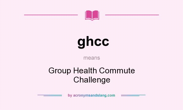 What does ghcc mean? It stands for Group Health Commute Challenge