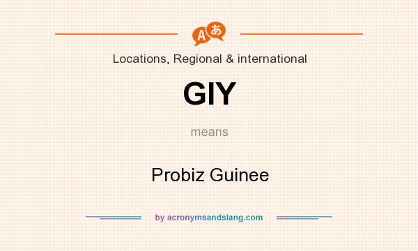 What does GIY mean? It stands for Probiz Guinee