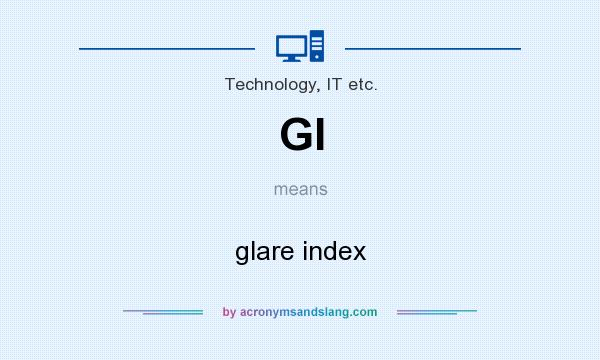 What does GI mean? It stands for glare index