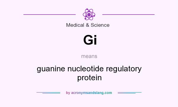What does Gi mean? It stands for guanine nucleotide regulatory protein