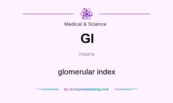 What does GI mean? It stands for glomerular index