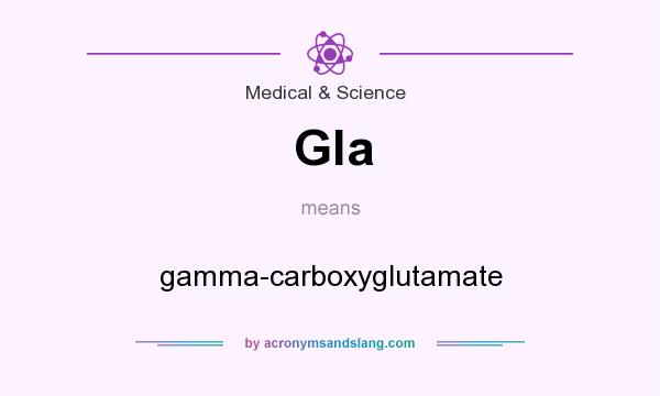 What does Gla mean? It stands for gamma-carboxyglutamate