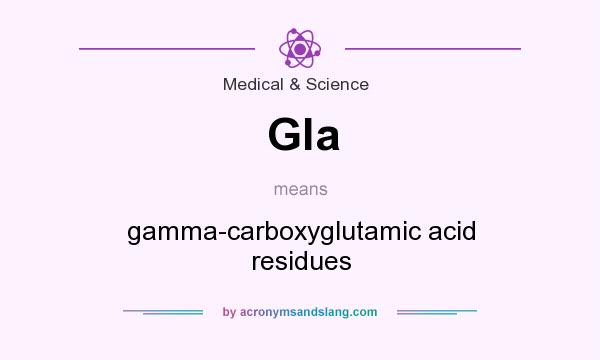 What does Gla mean? It stands for gamma-carboxyglutamic acid residues