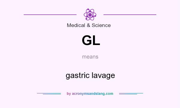 What does GL mean? It stands for gastric lavage
