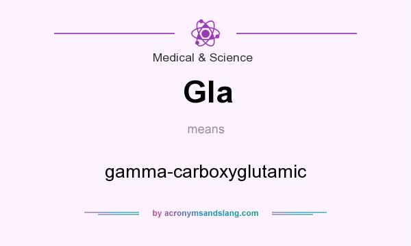 What does Gla mean? It stands for gamma-carboxyglutamic