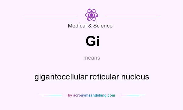 What does Gi mean? It stands for gigantocellular reticular nucleus
