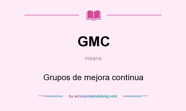 What does GMC mean? It stands for Grupos de mejora continua