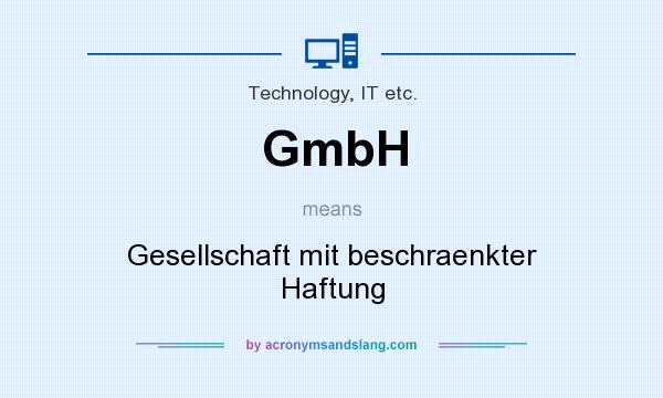 What does GmbH mean? It stands for Gesellschaft mit beschraenkter Haftung