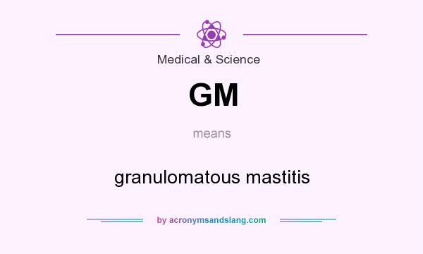 What does GM mean? It stands for granulomatous mastitis