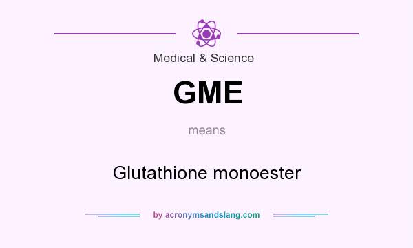 What does GME mean? It stands for Glutathione monoester