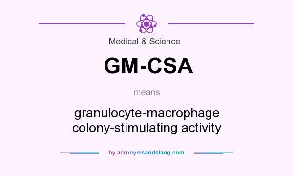 What does GM-CSA mean? It stands for granulocyte-macrophage colony-stimulating activity
