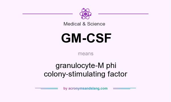 What does GM-CSF mean? It stands for granulocyte-M phi colony-stimulating factor