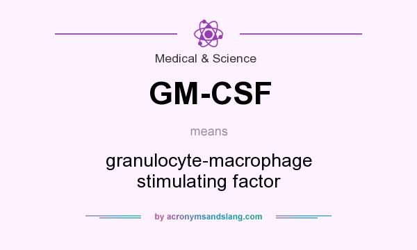 What does GM-CSF mean? It stands for granulocyte-macrophage stimulating factor