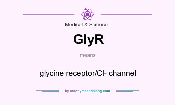 What does GlyR mean? It stands for glycine receptor/Cl- channel