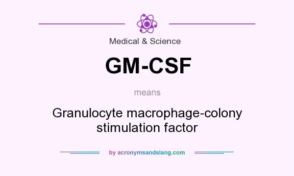 What does GM-CSF mean? It stands for Granulocyte macrophage-colony stimulation factor
