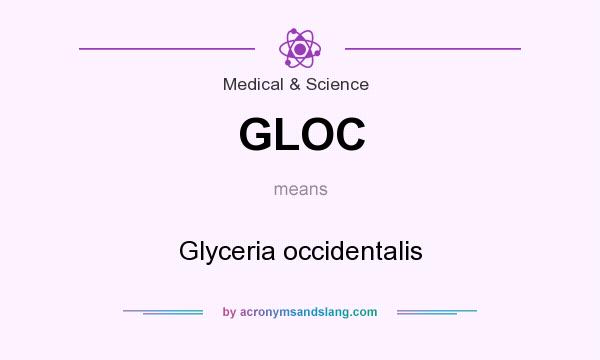 What does GLOC mean? It stands for Glyceria occidentalis