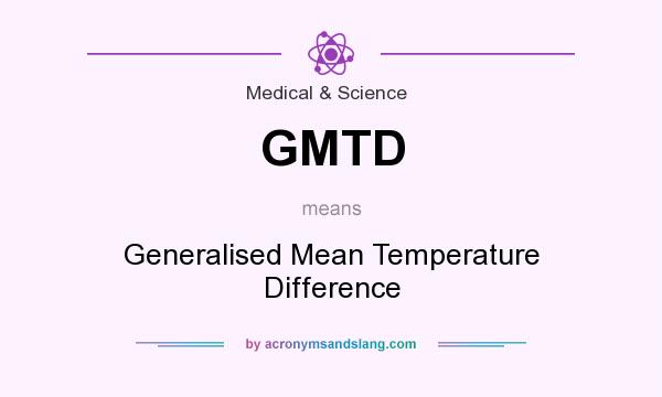 What does GMTD mean? It stands for Generalised Mean Temperature Difference