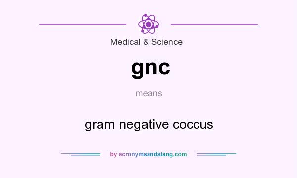 What does gnc mean? It stands for gram negative coccus
