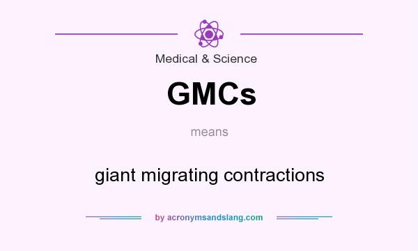 What does GMCs mean? It stands for giant migrating contractions