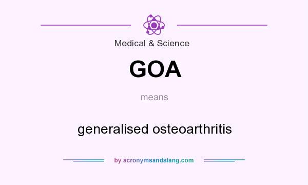 What does GOA mean? It stands for generalised osteoarthritis