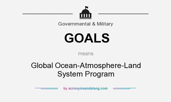 What does GOALS mean? It stands for Global Ocean-Atmosphere-Land System Program