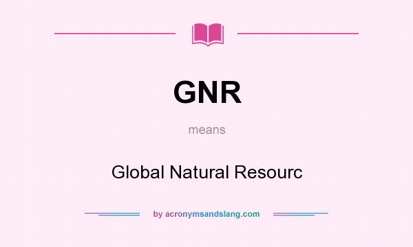 What does GNR mean? It stands for Global Natural Resourc