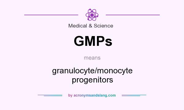 What does GMPs mean? It stands for granulocyte/monocyte progenitors