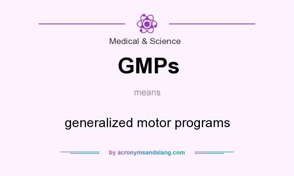What does GMPs mean? It stands for generalized motor programs
