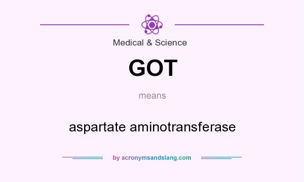 What does GOT mean? It stands for aspartate aminotransferase