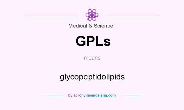 What does GPLs mean? It stands for glycopeptidolipids