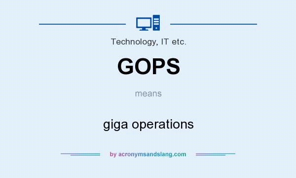 What does GOPS mean? It stands for giga operations
