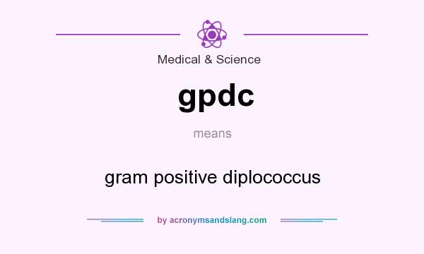 What does gpdc mean? It stands for gram positive diplococcus