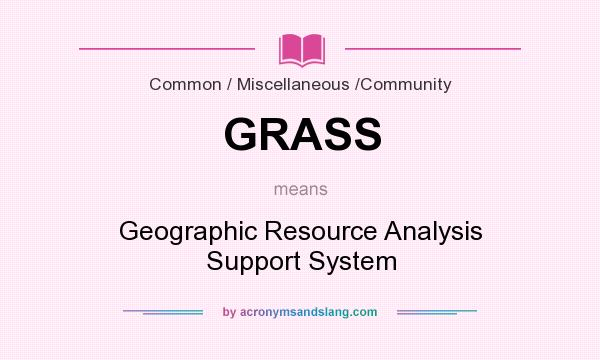 What does GRASS mean? It stands for Geographic Resource Analysis Support System