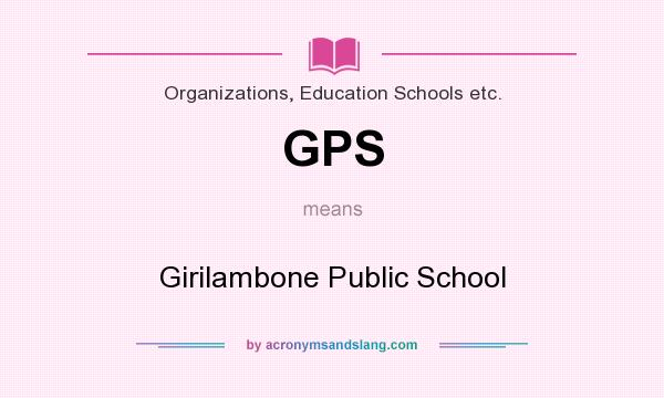 What does GPS mean? It stands for Girilambone Public School