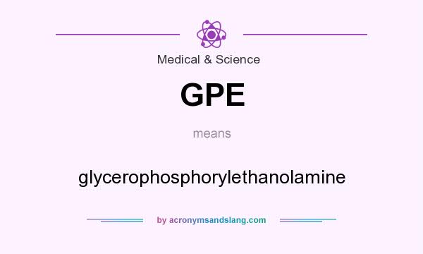 What does GPE mean? It stands for glycerophosphorylethanolamine